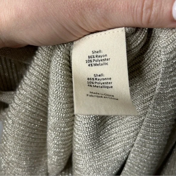 L’Agence Rhea Open Front Tie Knit Cardigan Sweater Gold Women’s Large Hybrid